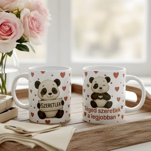 Pandás ajándék bögre szerelmeseknek