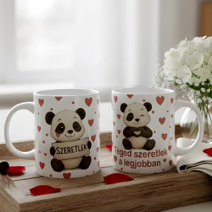 Pandás ajándék bögre szerelmeseknek