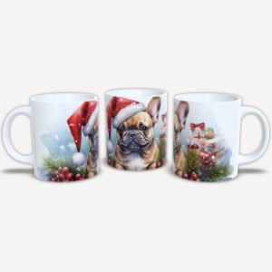 Karácsonyi bögre francia bulldoggal