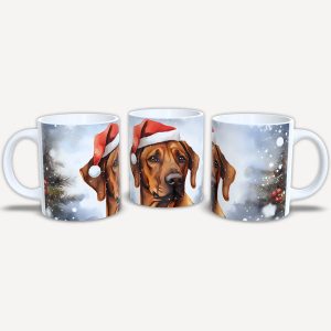 Karácsonyi bögre kutyával