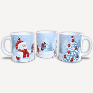 Karácsonyi bögre hóember mintával