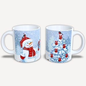 Karácsonyi bögre hóember mintával