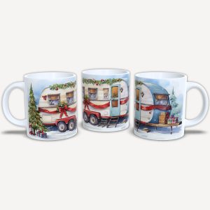 Karácsonyi bögre lakókocsival