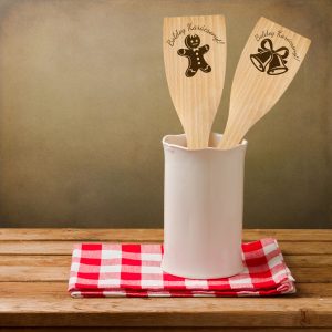 Gravírozott karácsonyi ajándék spatula – mézeskalács