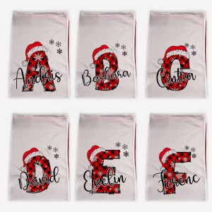 Névre szóló Mikulás zsák monogrammal