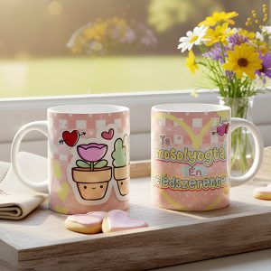 Valentin napi ajándék bögre – Te mosolyogtál, Én belédszerettem